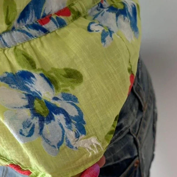 Rare Y2K Abercrombie & Fitch Floral Tank Top – Lime Green Babydoll Style - Picture 2 of 7